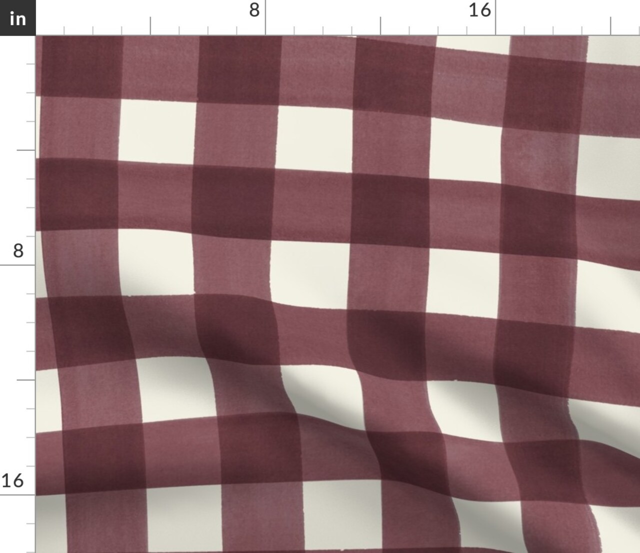 Gingham Check Custom Printed Fabric by Spoonflower Various Fabrics by the Yard or Fat Quarter
